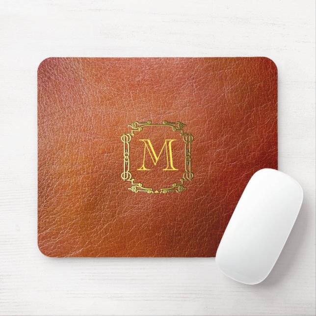 Custom Personalized Faux Leather Mouse Pad (With Mouse)