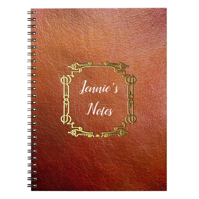 Custom Personalized Faux Leather Notebook (Front)