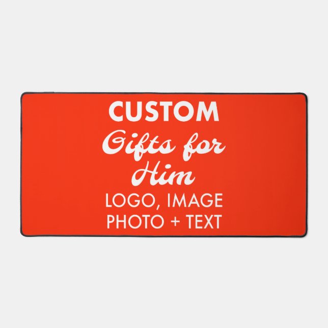 Custom Personalized Ferrari Red Desk Mat (Front)