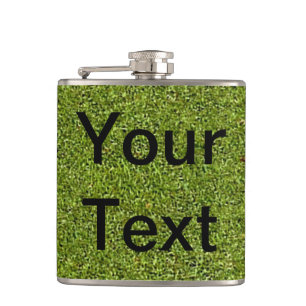 Custom Personalized Flask with Grass Background