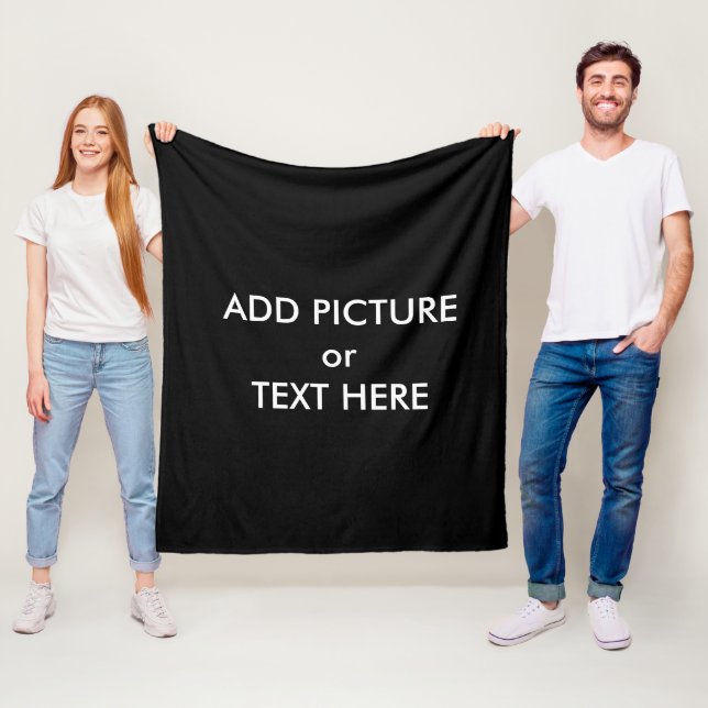 custom personalized fleece blanket picture or text (In Situ)