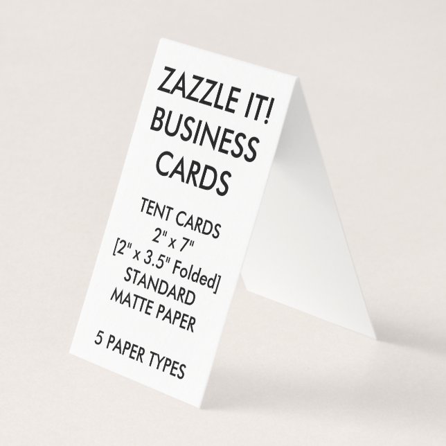 Custom Personalized Folded Tent Business Cards (Front)