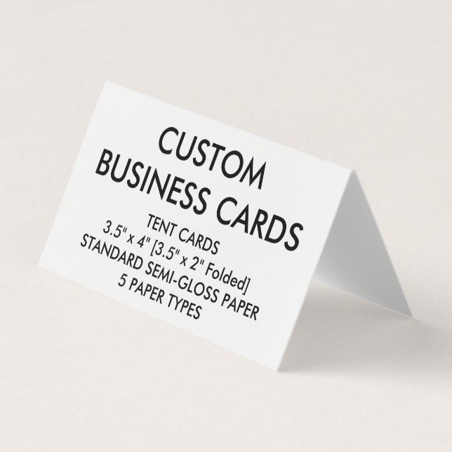 Custom Personalized Folded Tent Business Cards (Front)