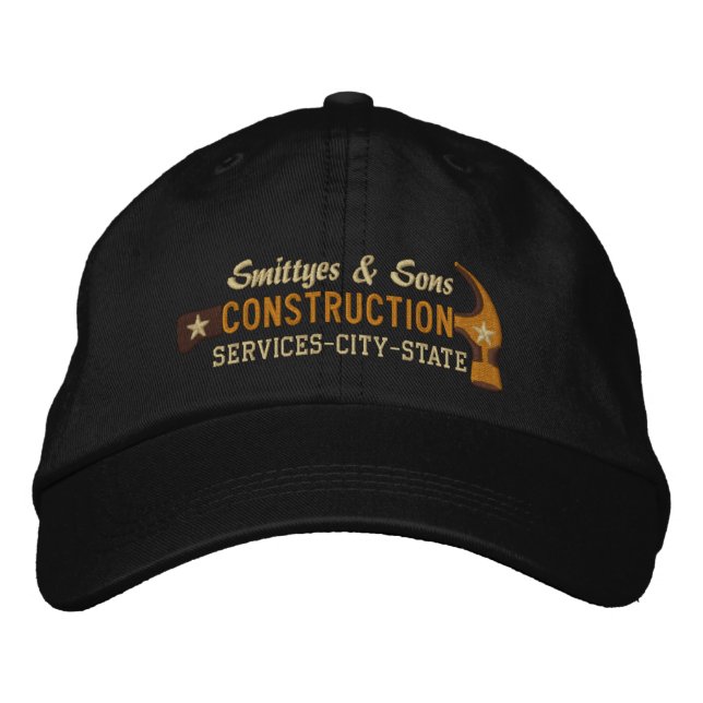 Custom Personalized for Your Construction Business Embroidered Hat (Front)