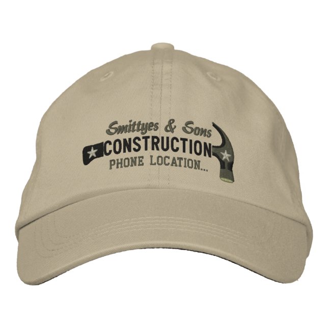 Custom Personalized for Your Construction Business Embroidered Hat (Front)