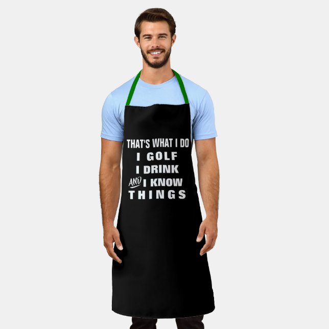 Custom Personalized Funny Mens Golfer Chef Bakers Apron (Worn)