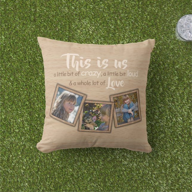 Custom Personalized Funny This Is Us Family Quote Outdoor Pillow (Grass)