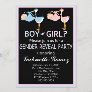 Custom Personalized Gender Reveal Invitation Card