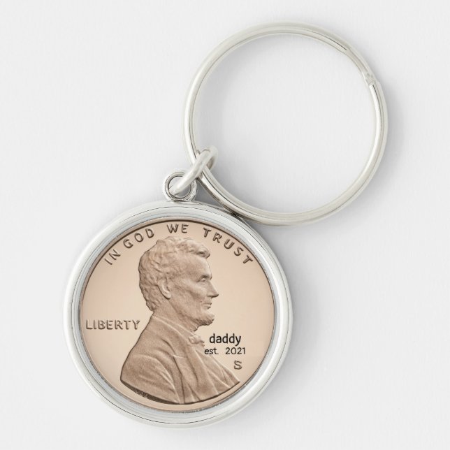 Custom Personalized Gift Penny Coin  Keychain (Front)