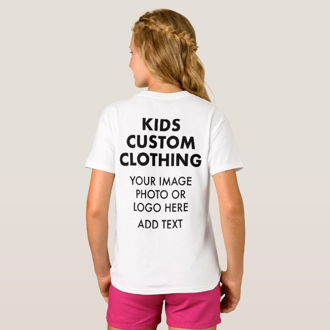 Custom Personalized GIRL'S T-SHIRT - WHITE (Back Full)