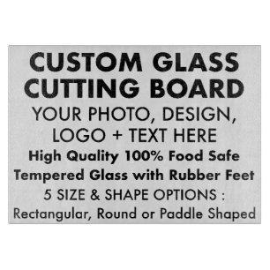 Custom Personalized Glass Cutting Board 11" x 8"