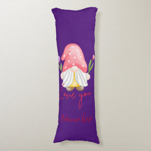 Custom personalized gnome valentine's day body pillow