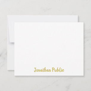 Custom Personalized Gold Colour Handwritten Script Card