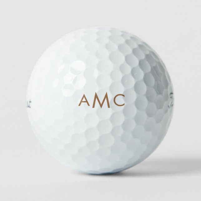 Custom Personalized Gold Monogram Titleist Pro VI Golf Balls (Front)