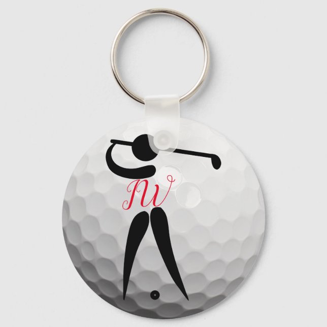 Custom Personalized Golf Ball Keychain (Front)