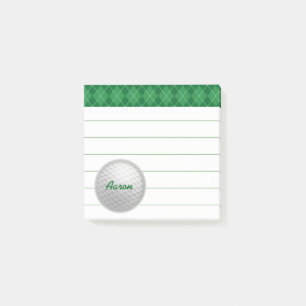 Custom Personalized Golf Post It Notes Gift