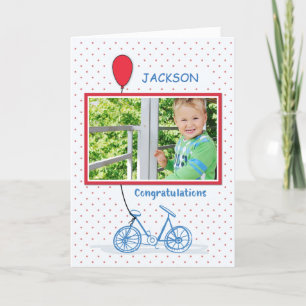 Custom Personalized Grandson and Photo Congratulat Card
