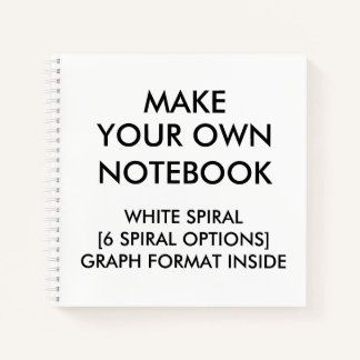 Custom Personalized GRAPH Notebook, White Spiral Notebook