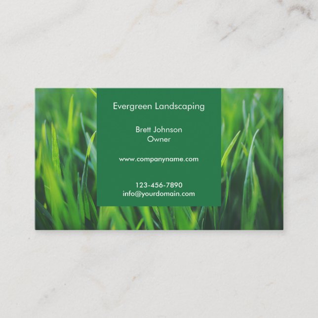 Custom Personalized Grass Business Card (Front)