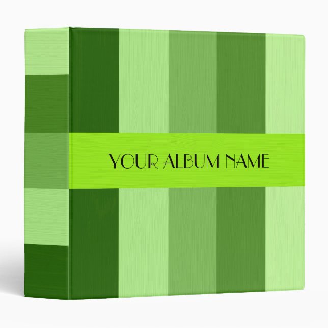 Custom Personalized Green Lime Stripes Binder (Front/Spine)