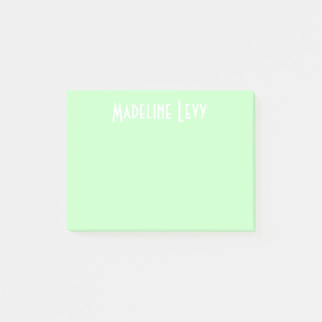 Custom Personalized Green Post its  with name Post-it Notes (Front)