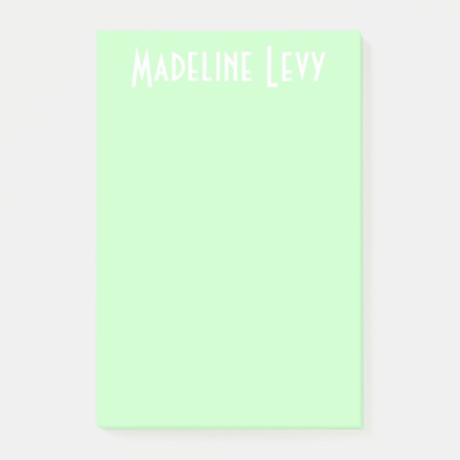 Custom Personalized Green Post its  with name Post-it Notes (Front)