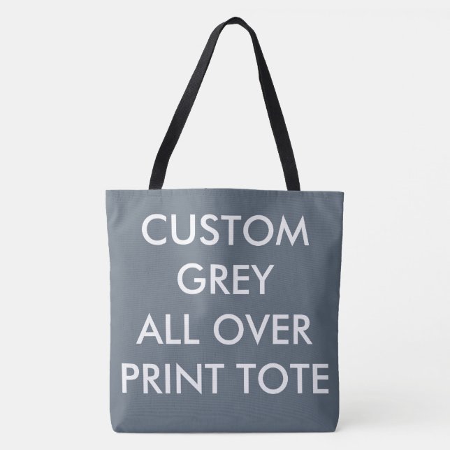 Custom Personalized GREY ALL OVER PRINT TOTE BAG (Front)
