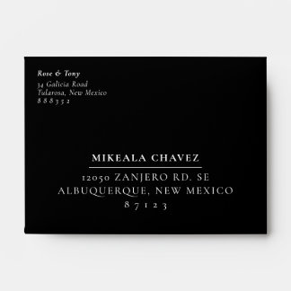 CUSTOM personalized guest name and addresses black Envelope