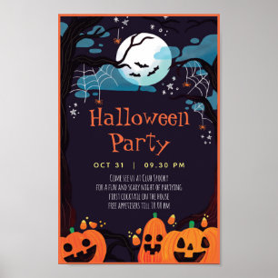 Custom Personalized Halloween Party Invitation Poster
