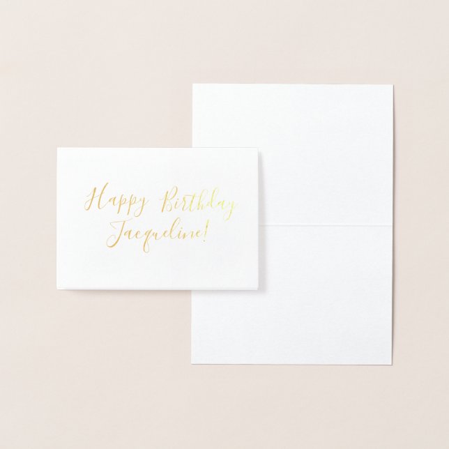 Custom / Personalized Happy Birthday Gold Foil Foil Card (Display)