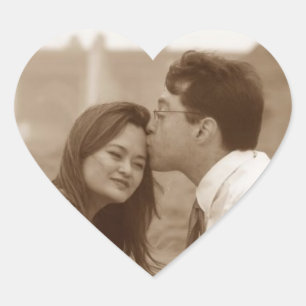 Custom Personalized Heart Photo Stickers