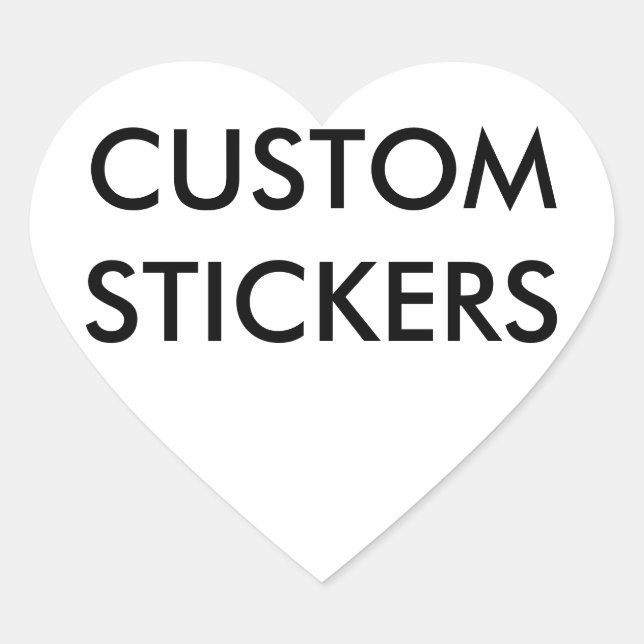 Custom Personalized Heart Stickers Blank Template (Front)
