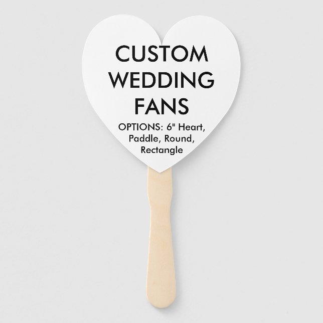 Custom Personalized HEART WEDDING FANS Template (Front)