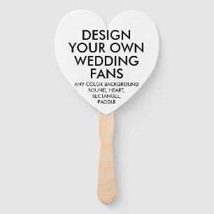 Custom Personalized HEART WHITE WEDDING FANS (10)