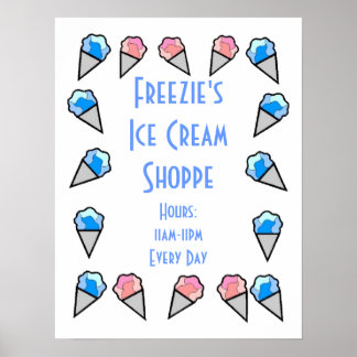 Custom, Personalized Ice Cream Border Posters
