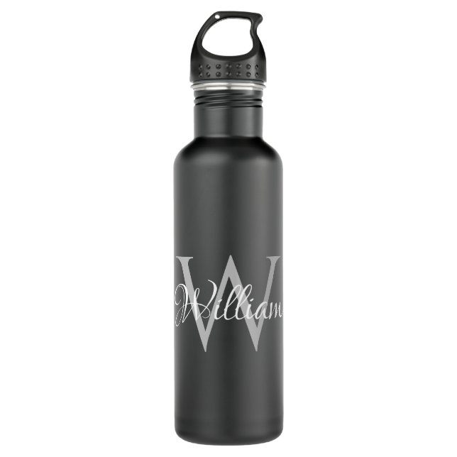 Custom Personalized Initial Script Monogram 710 Ml Water Bottle (Front)