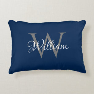 Custom Personalized Initial Script Monogram Accent Pillow