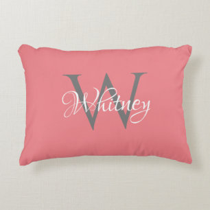 Custom Personalized Initial Script Monogram Accent Pillow