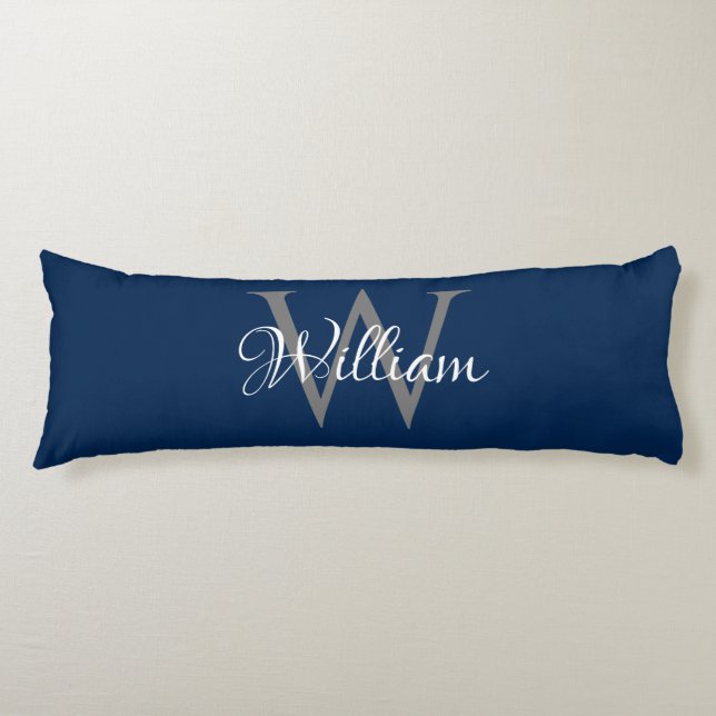 Custom Personalized Initial Script Monogram Body Pillow (Front)