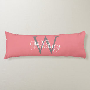 Custom Personalized Initial Script Monogram Body Pillow