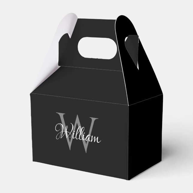 Custom Personalized Initial Script Monogram Favor Box (Front Side)
