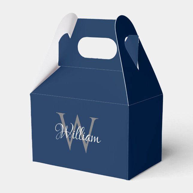 Custom Personalized Initial Script Monogram Favor Box (Front Side)