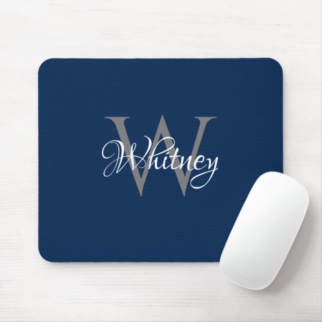 Custom Personalized Initial Script Monogram Mouse Pad (With Mouse)