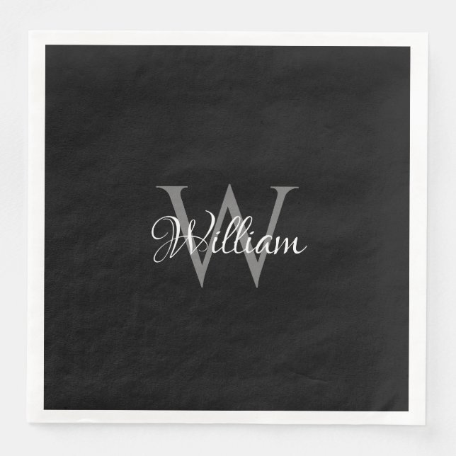 Custom Personalized Initial Script Monogram Napkin (Front)