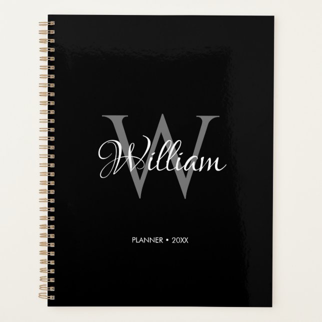 Custom Personalized Initial Script Monogram Planner (Front)