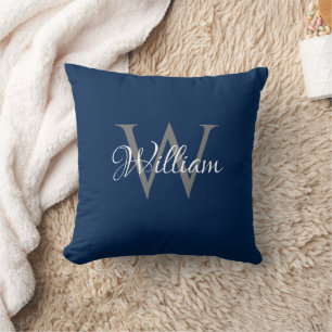 Custom Personalized Initial Script Monogram Throw Pillow