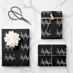 Custom Personalized Initial Script Monogram Wrapping Paper Sheet
