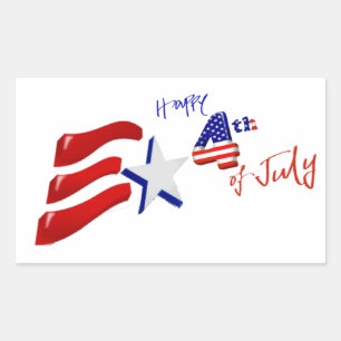 Custom Personalized July 4th American Flag Sticker