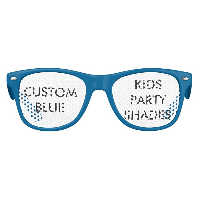 Custom Personalized Kids Blue Retro Party Shades (Front)