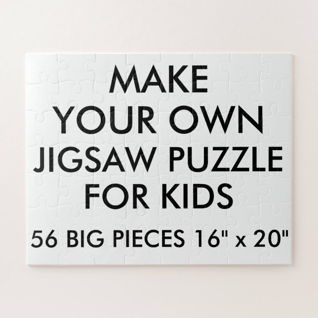 Custom Personalized Kids Jigsaw Puzzle 56 Big Pc. (Horizontal)